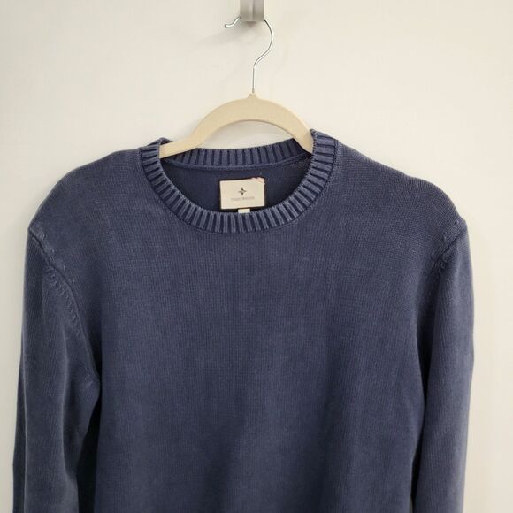 TUCKERNUCK Navy Blue Stone Washed Cotton Anne Crewneck Sweater Womens XS - Picture 2 of 7